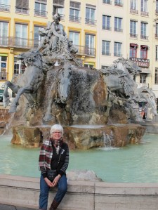 Lyon - 19th century fountain in the Place de Terreaux by Bertholdi