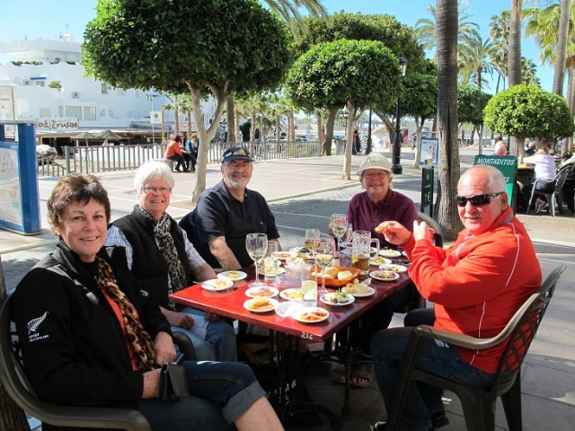 Marbella promenade - tapas lunch with BJ and fellow Kiwis Linda, Milton Marbella2