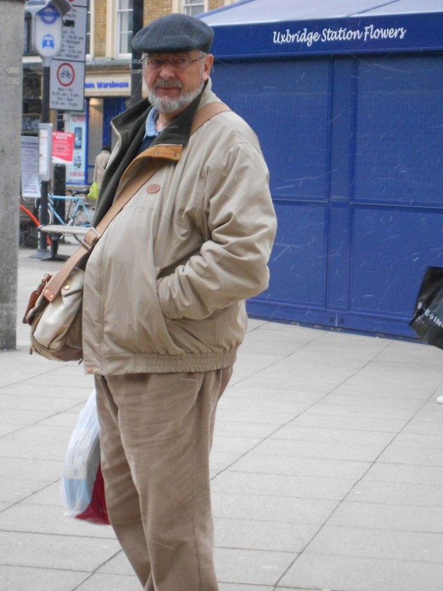 Shopping in Uxbridge - white streaks are snow flurries Uxbridge2