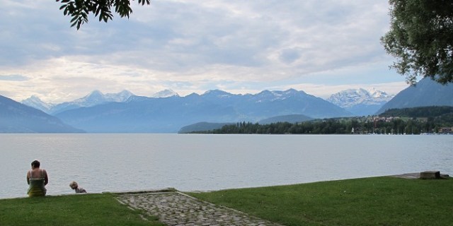 Mountain range views from Thun campsite, includes the Eiger, Munch and Jungfrau