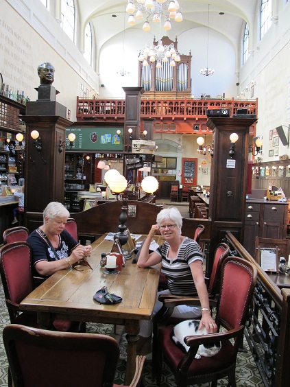 Utrecht - another old church now a coffee shop & bar - note resident cat Utrecht2
